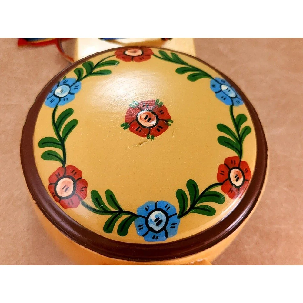Vintage Romanian Wooden Flask Canteen 9